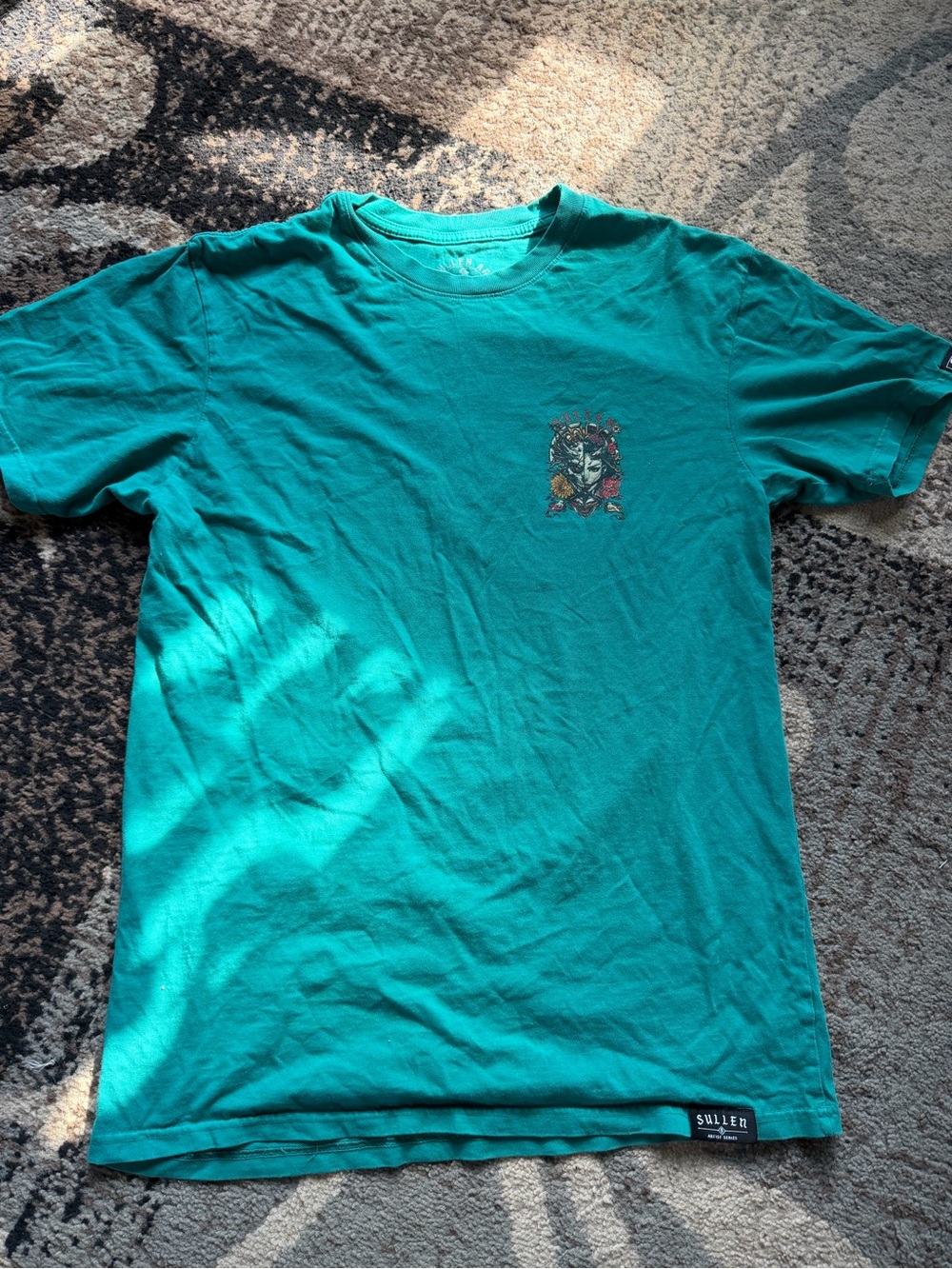 Teal Graphic Crewneck T-Shirt Sullen